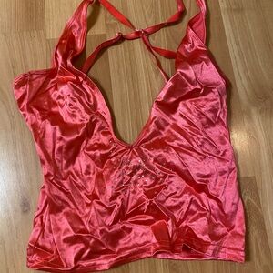 No Boundaries Vibrant Pink Satin Top